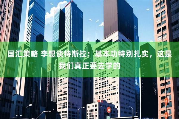 国汇策略 李想谈特斯拉：基本功特别扎实，这是我们真正要去学的